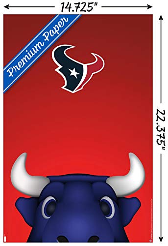 Trends International NFL Houston Texans - S. Preston Mascot Toro 20 Wall Poster, 14.725" x 22.375", Premium Unframed Version