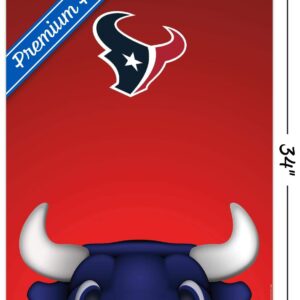 Trends International NFL Houston Texans - S. Preston Mascot Toro 20 Wall Poster, 22.375" x 34", Premium Poster & Clip Bundle