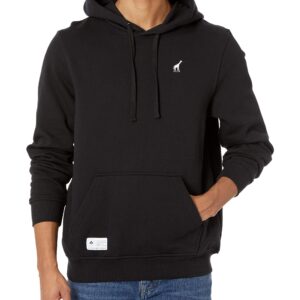 LRG Men's Hooded Pullover Sweatshirt with Logo, Black, Small