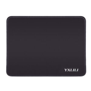 yxlili mouse pad 10.6x8.3x0.12 inch gaming mouse pads mouse mat for wireless computer mouse with stitched edges, non-slip rubber base, water resistant mousepads for office home gaming-black
