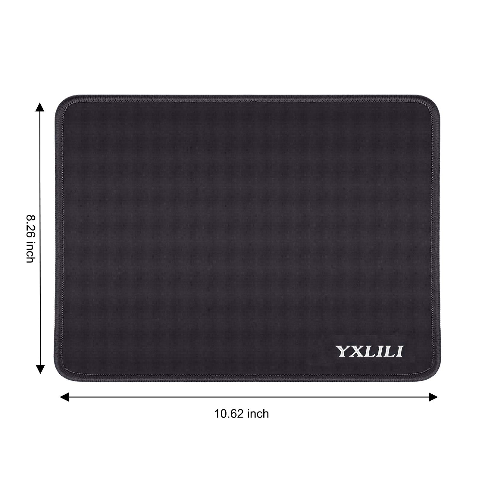YXLILI Mouse Pad 10.6x8.3x0.12 Inch Gaming Mouse Pads Mouse Mat for Wireless Computer Mouse with Stitched Edges, Non-Slip Rubber Base, Water Resistant Mousepads for Office Home Gaming-Black