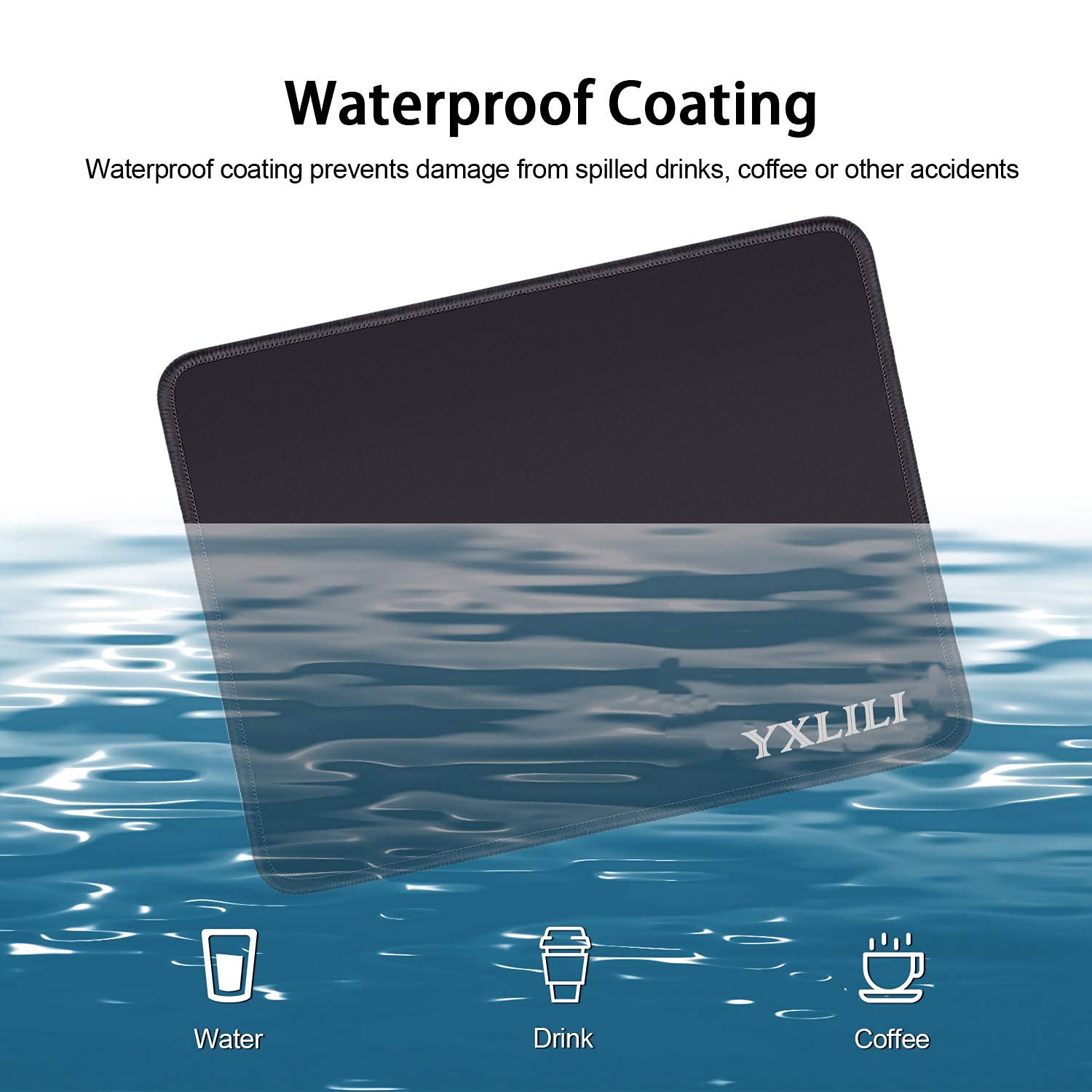 YXLILI Mouse Pad 10.6x8.3x0.12 Inch Gaming Mouse Pads Mouse Mat for Wireless Computer Mouse with Stitched Edges, Non-Slip Rubber Base, Water Resistant Mousepads for Office Home Gaming-Black