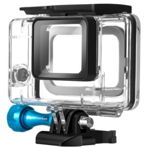 mipremium waterproof housing case for gopro hero 7 6 & 5 black. underwater protective diving shell cage mount accessories aluminium screw & quick release buckle accessory for hero7 action camera