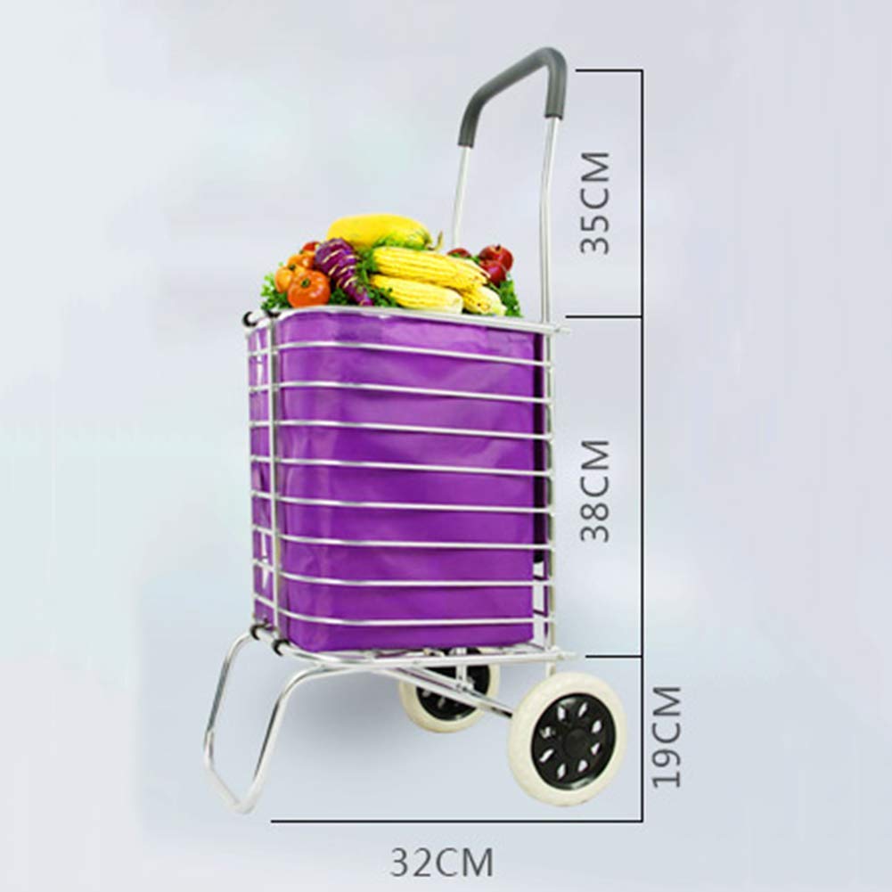 YGCBL Multifunction Portable Hand Trucks,Trolleyshopping Trolley Foldable Aluminum Alloy Foam Wheel High Capacity Mute, Load 30 Kg, 2 Wheels,B