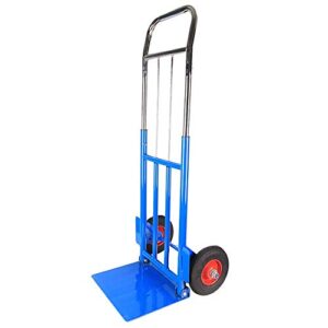 mtylx hand pull heavy cart,multipurpose foldable trolley handling helper trailer portable luggage cart hand truck 100kg load capacity () for luggage, travel, auto, moving and office use,blue,37x29x11