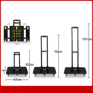 MTYLX Hand Pull Heavy Cart,Folding Sturdy Platform Truck 440 Lbs Moving Platform Dolly Push Cart Non-Slip Platform Surface Rolling Flatbed Hand Truck for Luggage, Travel, Auto, Moving and Office Use,