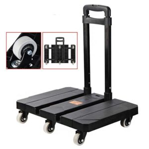 MTYLX Hand Pull Heavy Cart,Folding Sturdy Platform Truck 440 Lbs Moving Platform Dolly Push Cart Non-Slip Platform Surface Rolling Flatbed Hand Truck for Luggage, Travel, Auto, Moving and Office Use,