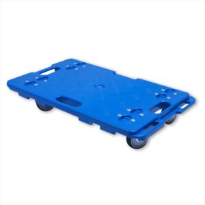 ygcbl multifunction portable hand trucks,trolleyplastic dolly platform transport roller flatbed truck super-quiet with brake universal wheel can be stitched, 150kg capacity,blue,60x40x12.5cm