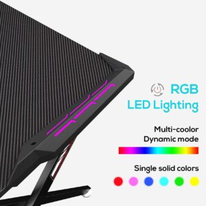 It's_Organized LED Light Computer Desk,44 X 24 Inches RGB Gaming Desk,Home Office Study Writing Tables Desk with Free Mouse Pad,Handle Rack,Cup Holder, Headphone Hook