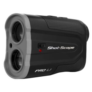 shot scope pro l1 laser rangefinder – target-lock vibration - x6 magnification – 875 yards - clear red and black optics - adaptive slope technology - accurate to 1 yard
