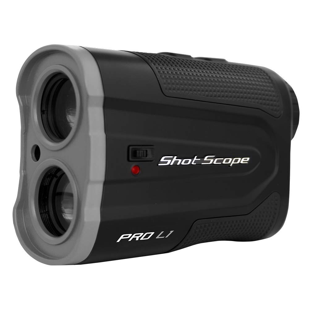 Shot Scope PRO L1 Laser Rangefinder – Target-Lock Vibration - x6 Magnification – 875 Yards - Clear Red and Black Optics - Adaptive Slope Technology - Accurate to 1 Yard