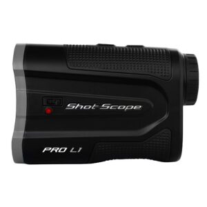 Shot Scope PRO L1 Laser Rangefinder – Target-Lock Vibration - x6 Magnification – 875 Yards - Clear Red and Black Optics - Adaptive Slope Technology - Accurate to 1 Yard