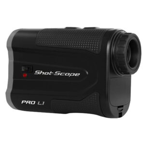 Shot Scope PRO L1 Laser Rangefinder – Target-Lock Vibration - x6 Magnification – 875 Yards - Clear Red and Black Optics - Adaptive Slope Technology - Accurate to 1 Yard