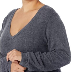 Wildfox Women's Deep V-Neck Baggy Beach Sweatshirt, Clean Black, X-Large