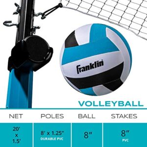 Franklin Sports Beach + Backyard Volleyball Set with Speaker - Bluetooth Volleyball Net + Pole Set - Volleyball, Pump, Bluetooth Speakers + Carry Bag Included