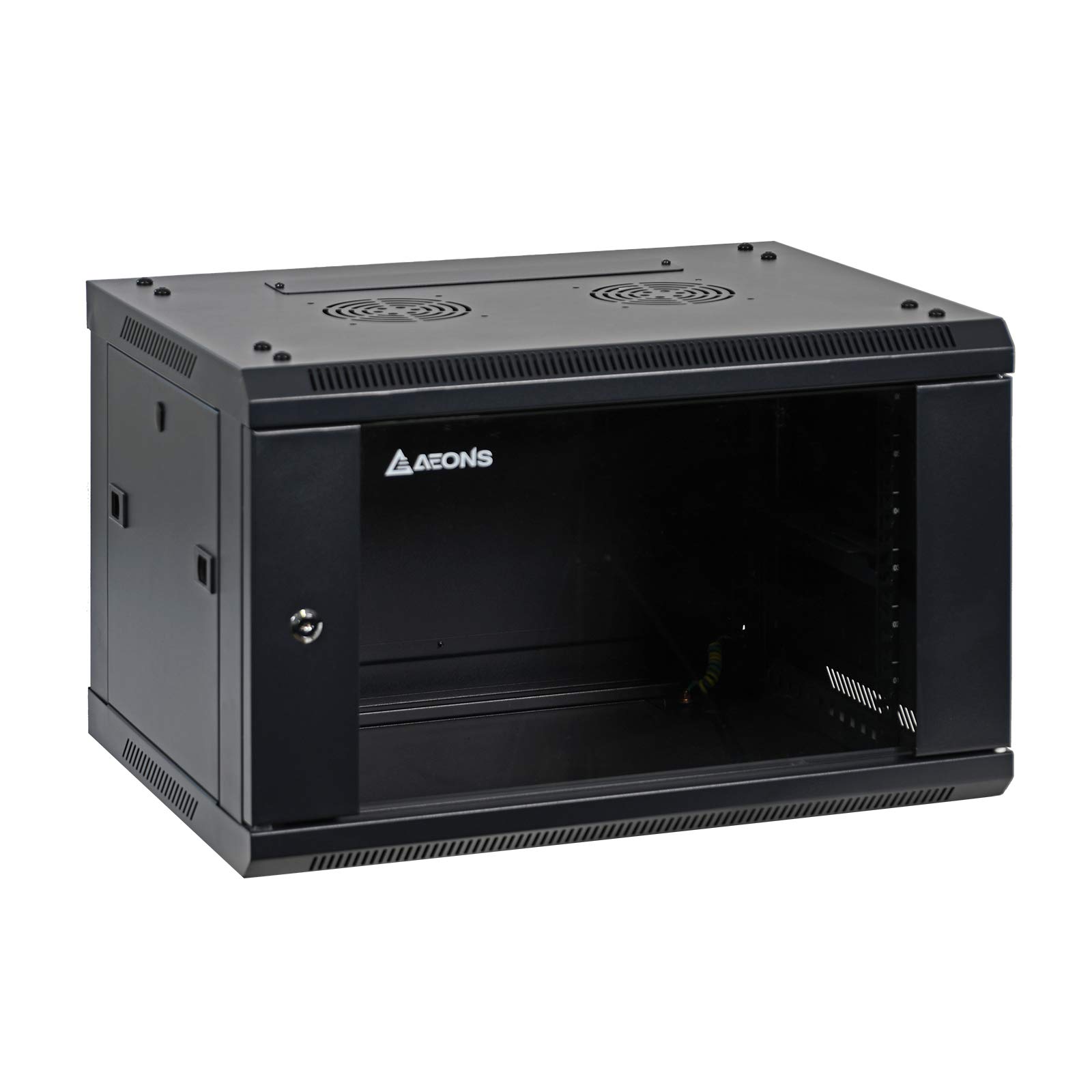 Aeons 6U Signature Wall Mount 19-inch IT Network Cabinet Enclosure Server Rack 16-inch Depth Glass Door