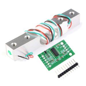 ALAMSCN Digital Load Cell Weight Sensor + HX711 Weighing Breakout Board AD Module Pressure Sensors for Arduino DIY Electronic Portable Kitchen Scale (1KG+HX711)