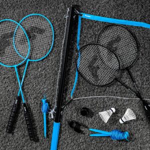 Franklin Sports Bluetooth Badminton - Complete Badminton Set - Bluetooth Speaker - Carry Bag - Includes 4 Badminton Rackets, 2 Birdies, Removable Bluetooth Speaker