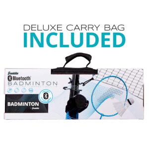 Franklin Sports Bluetooth Badminton - Complete Badminton Set - Bluetooth Speaker - Carry Bag - Includes 4 Badminton Rackets, 2 Birdies, Removable Bluetooth Speaker