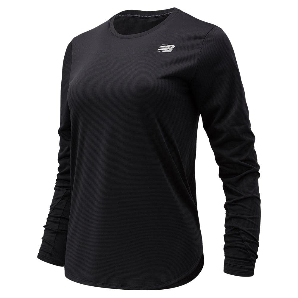 New Balance Women's Accelerate Long Sleeve, Black , Medium