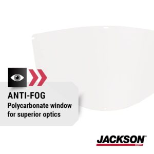 Jackson Safety Replacement Window for MAXVIEW Premium Face Shield, Clear Tint, Anti-Fog Coating, Polycarbonate, 14215