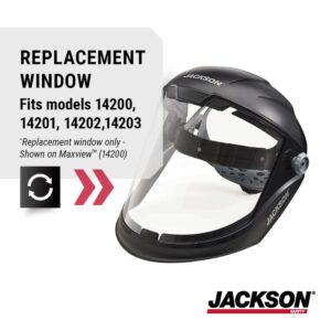 Jackson Safety Replacement Window for MAXVIEW Premium Face Shield, Clear Tint, Anti-Fog Coating, Polycarbonate, 14215