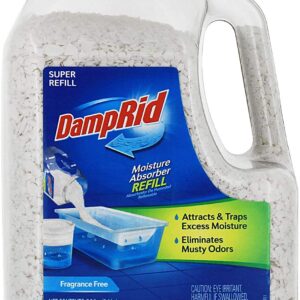 DampRid Fragrance Free Mega Absorber Refill Containers, 3 Count (7.5 lb. Each) Traps Moisture in Basements & Large Areas for Fresher, Cleaner Air, 22.5 lb, Blue, 22 Pounds