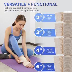 ExL Body Performance Elastic Bandage with Self-Closure (6 Inch Wide) (Cotton - 15 Feet Long) - Pack of 2