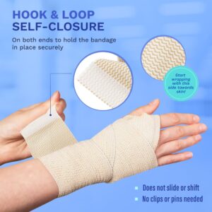 ExL Body Performance Elastic Bandage with Self-Closure (6 Inch Wide) (Cotton - 15 Feet Long) - Pack of 2