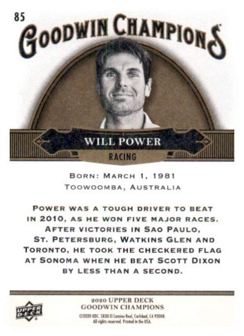 2020 Upper Deck Goodwin Champions #85 Will Power MultiSport MultiSport Card NM-MT