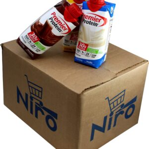 Niro Assortment | 12 Pack | Protein Shake Variety Pack | 6 Delicious Assorted Flavors | 160 Calories | 24 Vitamins & Minerals | 30g Protein | 1g sugar | Niro Beverage Sleeve Included