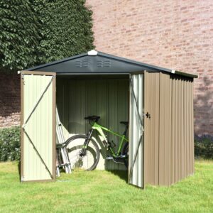 catrimown 8' x 6' storage shed, utility storage shed for garden backyard lawn, patio house building with double doors and lock