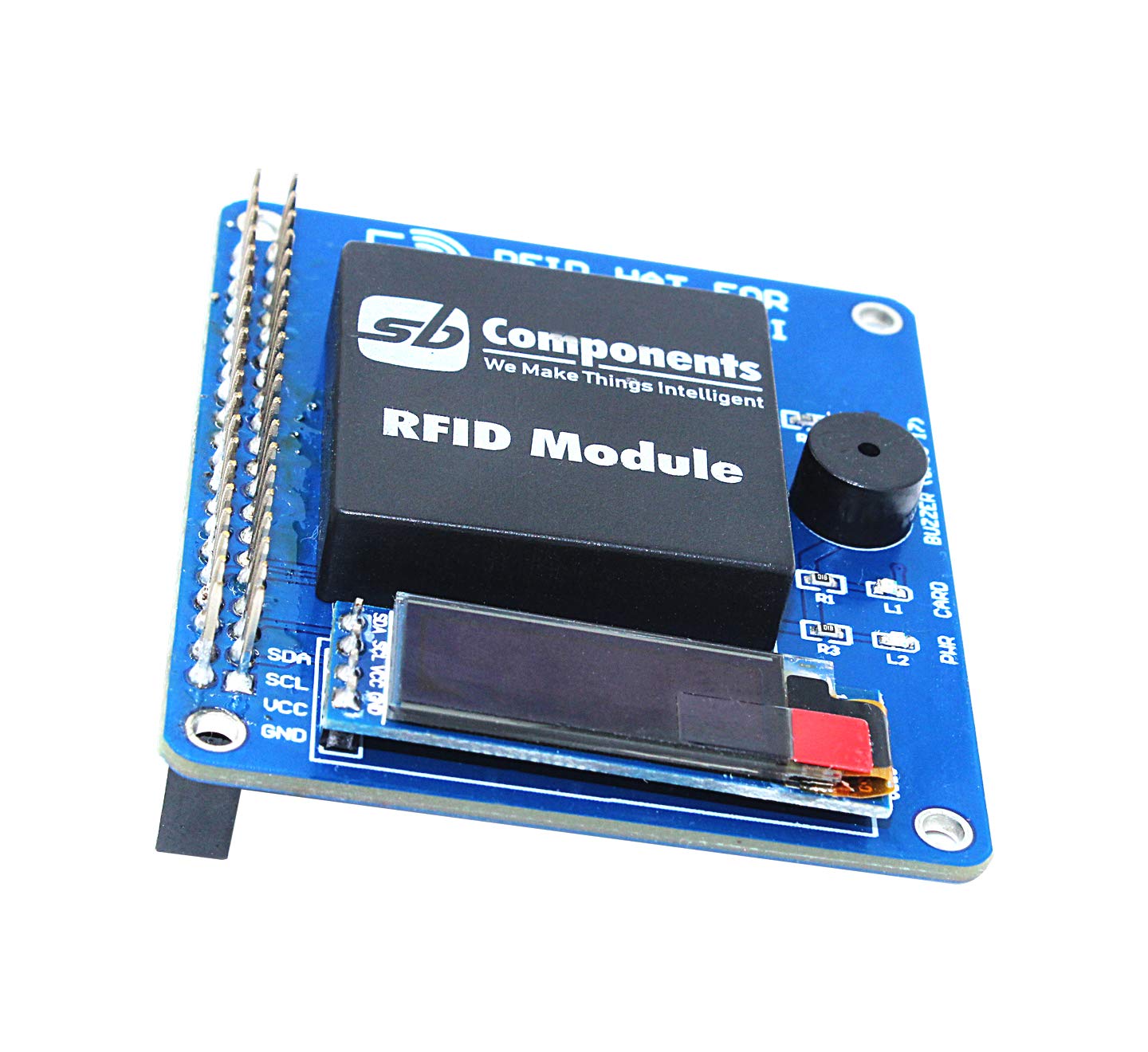 RFID HAT for Raspberry Pi with 0.91” OLED Display, RFID Shield Expansion HAT for Raspberry Pi 4B/3B+/3B/2B/B+/A+/Zero and Zero W, Raspberry Pi RFID Reader & Control Board