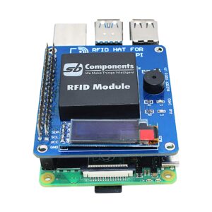 RFID HAT for Raspberry Pi with 0.91” OLED Display, RFID Shield Expansion HAT for Raspberry Pi 4B/3B+/3B/2B/B+/A+/Zero and Zero W, Raspberry Pi RFID Reader & Control Board