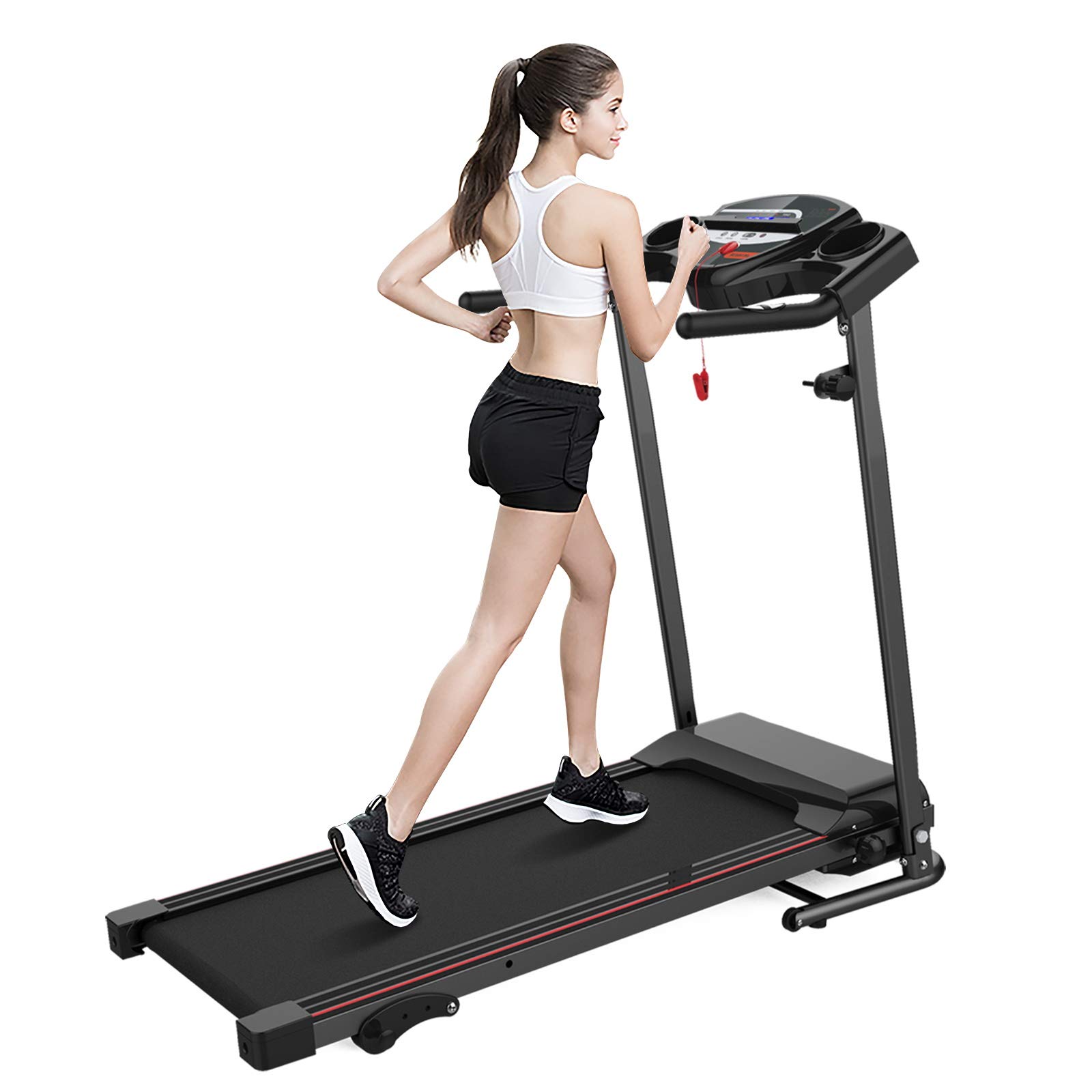 SHAREWIN Folding Treadmills for Home Portable Electric with Incline Running Exercise Machine Compact Treadmill with LCD and Mobile Phone Holder Perfect for Home Fitness Workout Jogging Walking