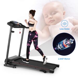 SHAREWIN Folding Treadmills for Home Portable Electric with Incline Running Exercise Machine Compact Treadmill with LCD and Mobile Phone Holder Perfect for Home Fitness Workout Jogging Walking