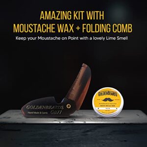 Moustache Wax & Folding Small Comb Get the BEST Moustache Wax KIT with a 3" Folding Comb at BEST Price.A must to use for your Moustache