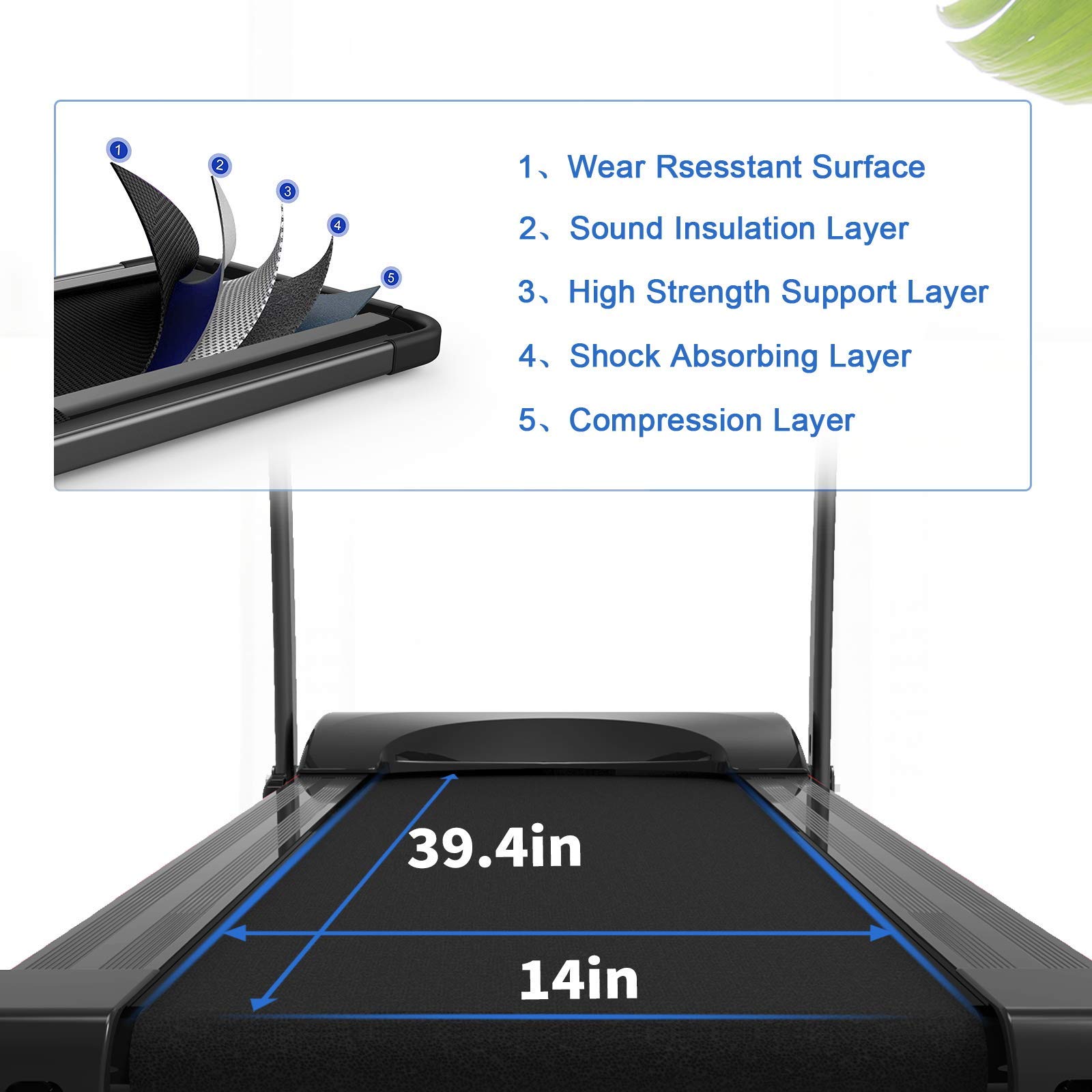 SHAREWIN Desktop Electric Aerobic Treadmill, with LCD Display Folding Mute Portable Running Walking Jogging Machine for Home Office Gym Cardio Use