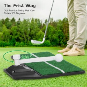 JIUYIBC Golf Swing Trainer, 3-in-1 Golf Swing Training Aid for Indoor and Outdoor, Portable Golf Swing Practice Mat, Golf simulators for Home,Practice Equipment, True Impact