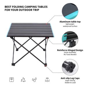 Portable Camping Table, Foldable Aluminum Alloy Picnic Table, with Storage Bag, Suitable for Outdoor, Camping, Picnic, Barbecue, Beach, Fishing (Large)