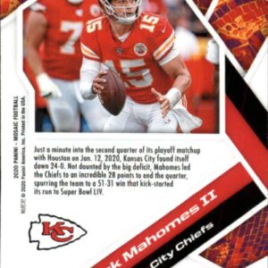 2020 Mosaic Football Will to Win #1 Patrick Mahomes II Kansas City Chiefs Official Panini NFL Trading Card