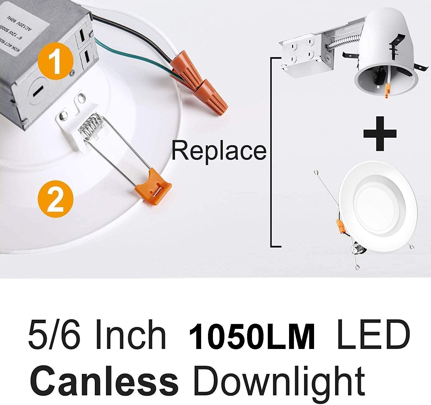 24Pack 6Inch Slim LED Downlight with Junction Box LED Recessed Lights with Integrated Junction Box Canless Light 5 Color CCT Tunable Integrated Junction Box 14W 1050LM Dimmable Recessed Jbox Fixture