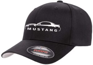 1999-04 ford mustang hardtop classic outline design flexfit 6277 athletic baseball fitted hat cap black s/m