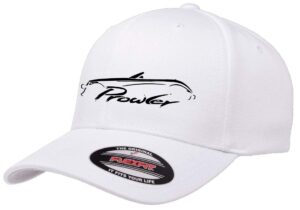 plymouth prowler exotic car classic outline design flexfit 6277 athletic baseball fitted hat cap white l/xl