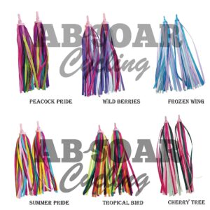 ABSOAR Cycling Colorful Bike Streamer Girls Boys Kids Bicycle Tassel Ribbon Handlebar Scooter Streamers 2 Pairs (Tropical Bird & Peacock Pride)