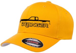 1993-97 ford ranger extended cab pickup truck classic outline design flexfit 6277 athletic baseball fitted hat cap gold l/xl