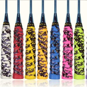 Abovehill Tennis Racket Grip Tape Keel Design Camouflage Non-Slip for Tennis Racket Badminton Racket Baseball Bat Bicycle Grip Fishing Rod Grip 9-Pack