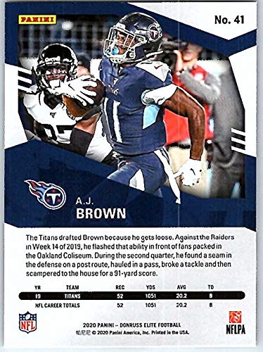 2020 Donruss Elite #41 A.J. Brown Tennessee Titans Football Card