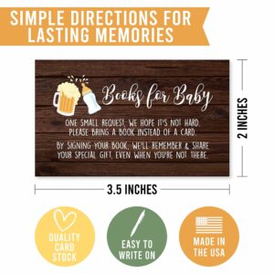 25 Brewing Baby Shower Invitations, 25 Book Request Baby Shower Guest Book Alternative, 25 Baby Shower Diaper Raffle Tickets For Baby Shower Games To Play, Beer Vintage Bottle Diaper Raffle Cards