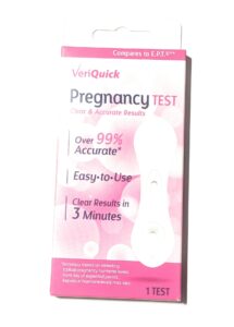 veriquick pregnancy test, clear & accurate results in 3 minutes